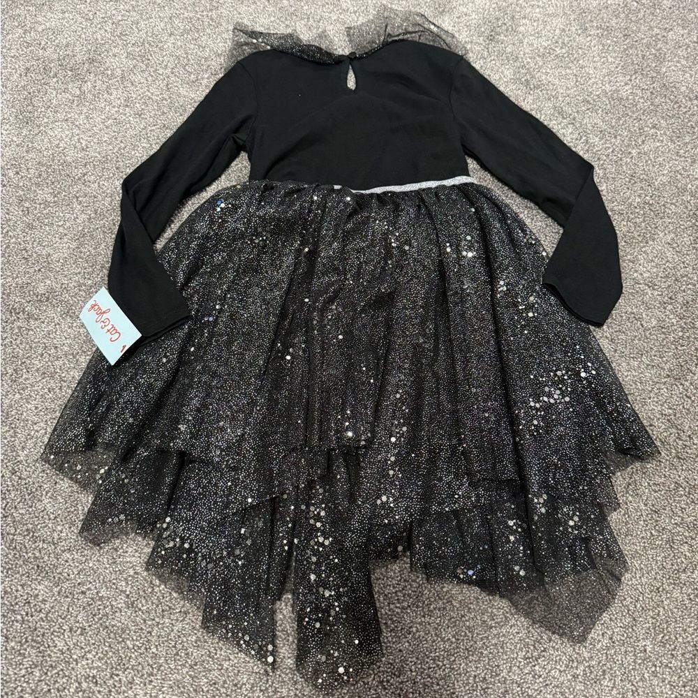 Cat & Jack Sparkling Black Tulle Dress Sz S/6 - Picture 4 of 7